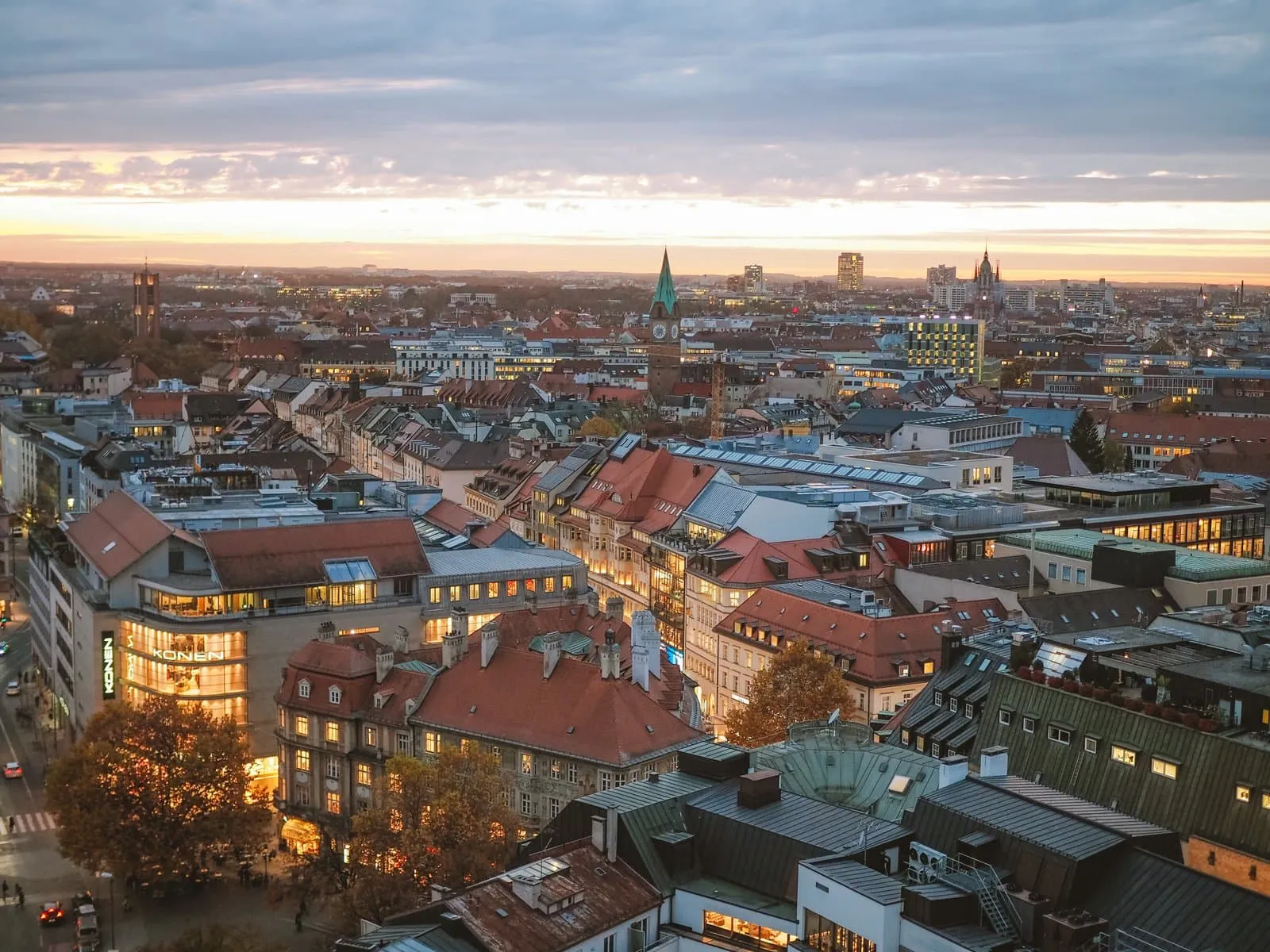 View across Munich’s old town at dusk – home city of Florian Salman