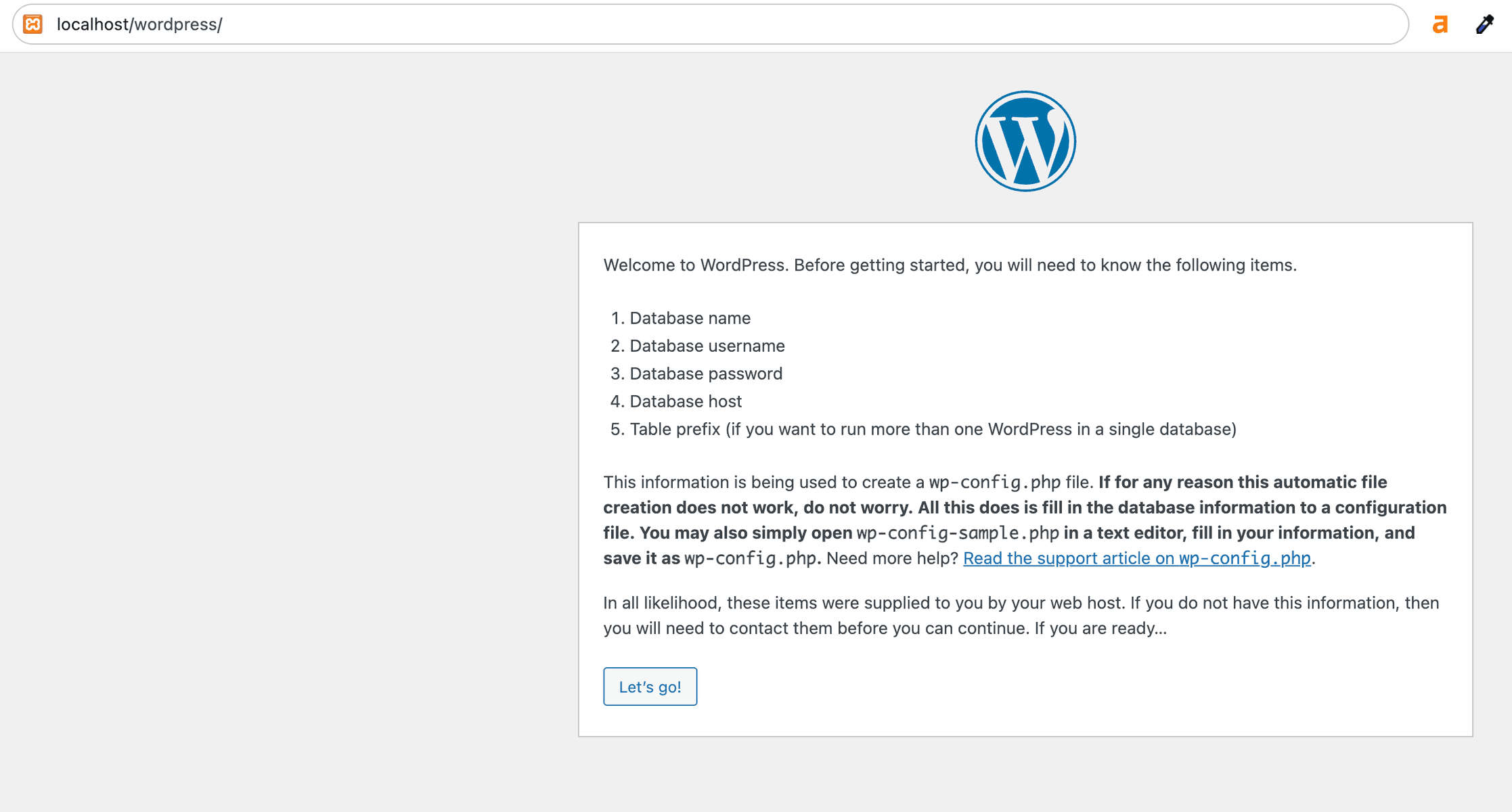 Install WordPress intranet on localhost